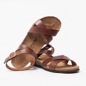 Birkenstock NWT Papillio Brown Leather Wedge Sandals 8